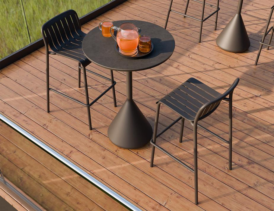 Kora High Bar Table - Outdoor - Charcoal - Basalt Ceramic Top