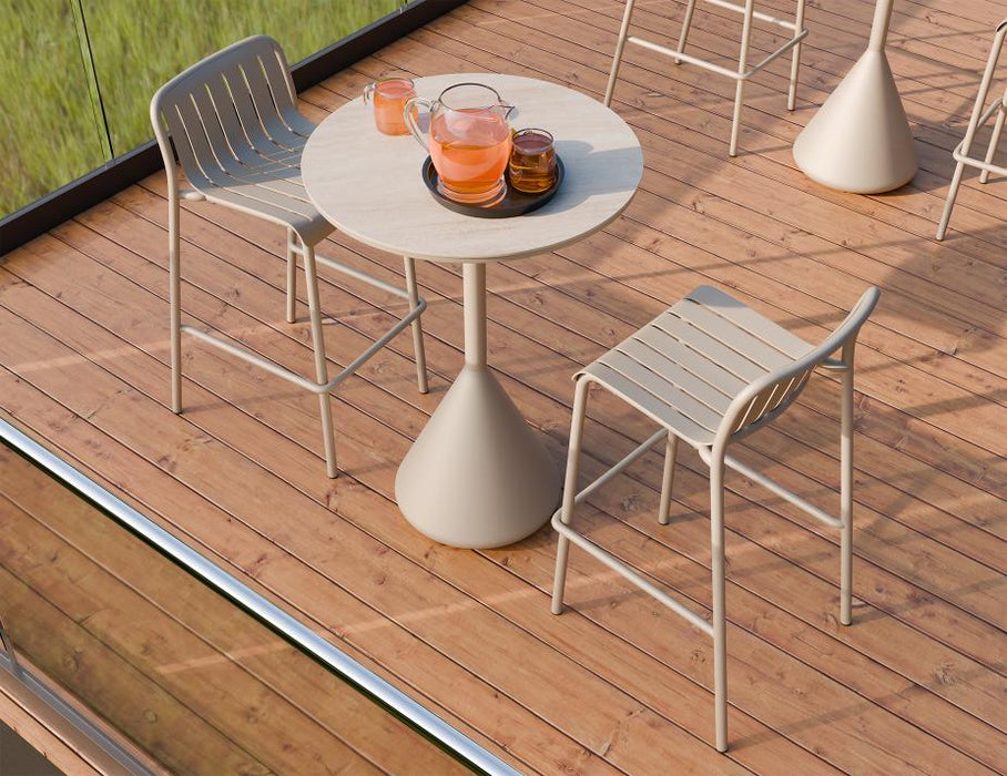 Kora High Bar Table - Outdoor - Latte - Dune Ceramic Top