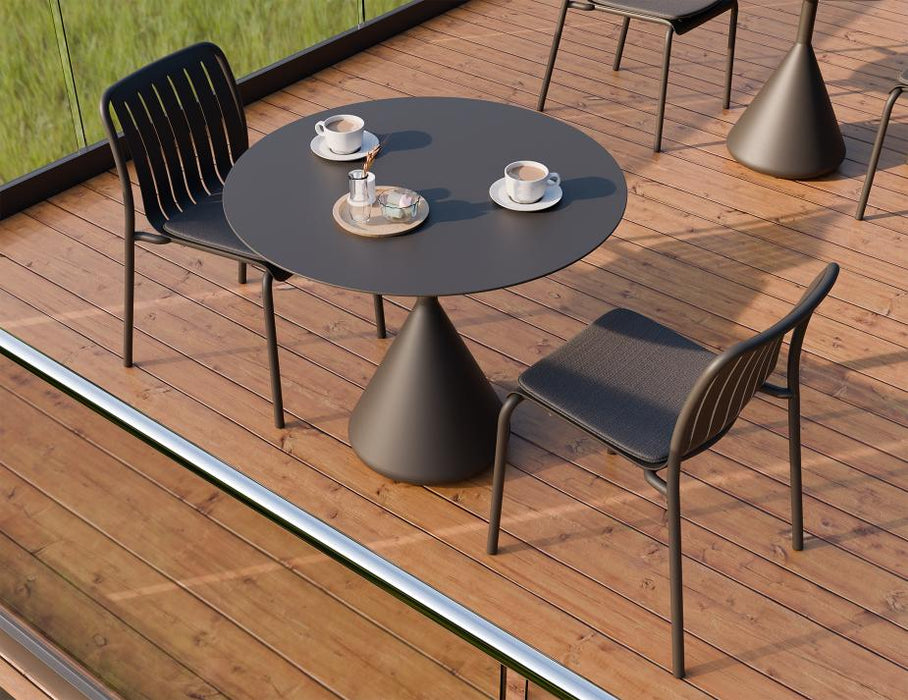 Kora Cafe Table 90cm Dia - Outdoor - Charcoal