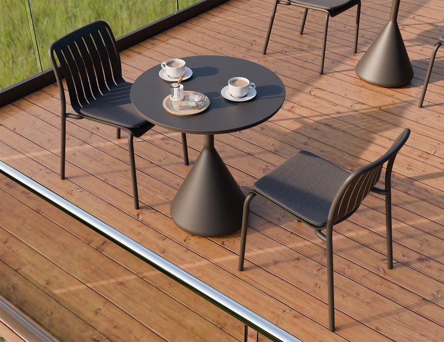 Kora Cafe Table 71cm Dia - Outdoor - Charcoal