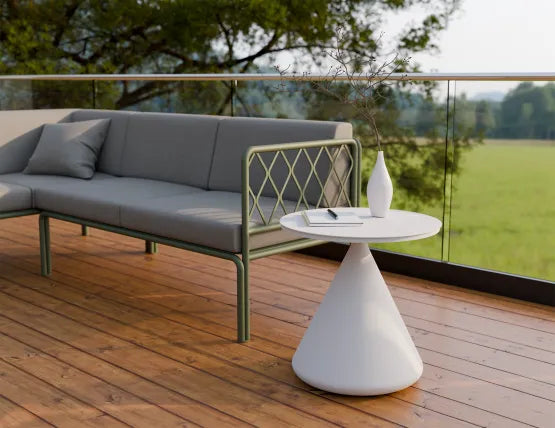 Kora Side Table - Outdoor - White, Aluminium, 50cm W
