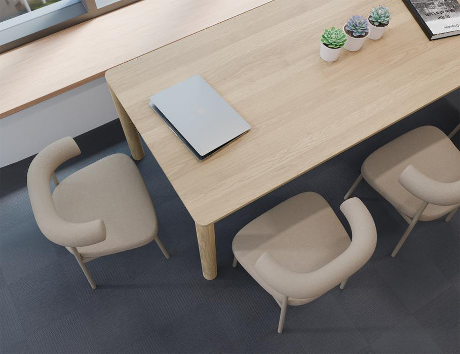 Marlowe Dining Chair - Grey Legs - Fawn Beige Fabric