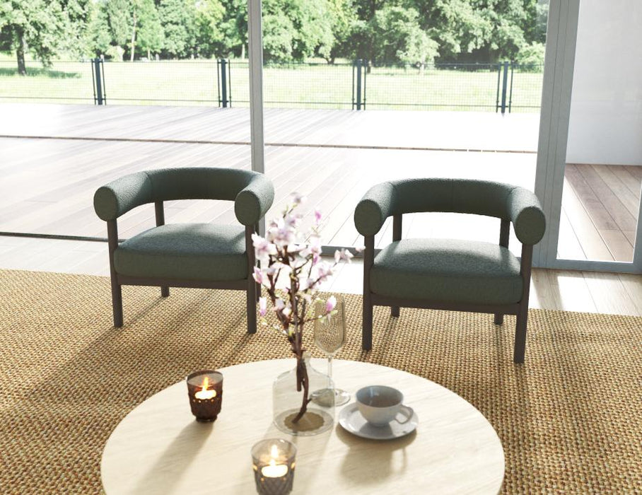 Marlowe Occasional Chair - Smoked Oak Legs - Hunter Green Fabric