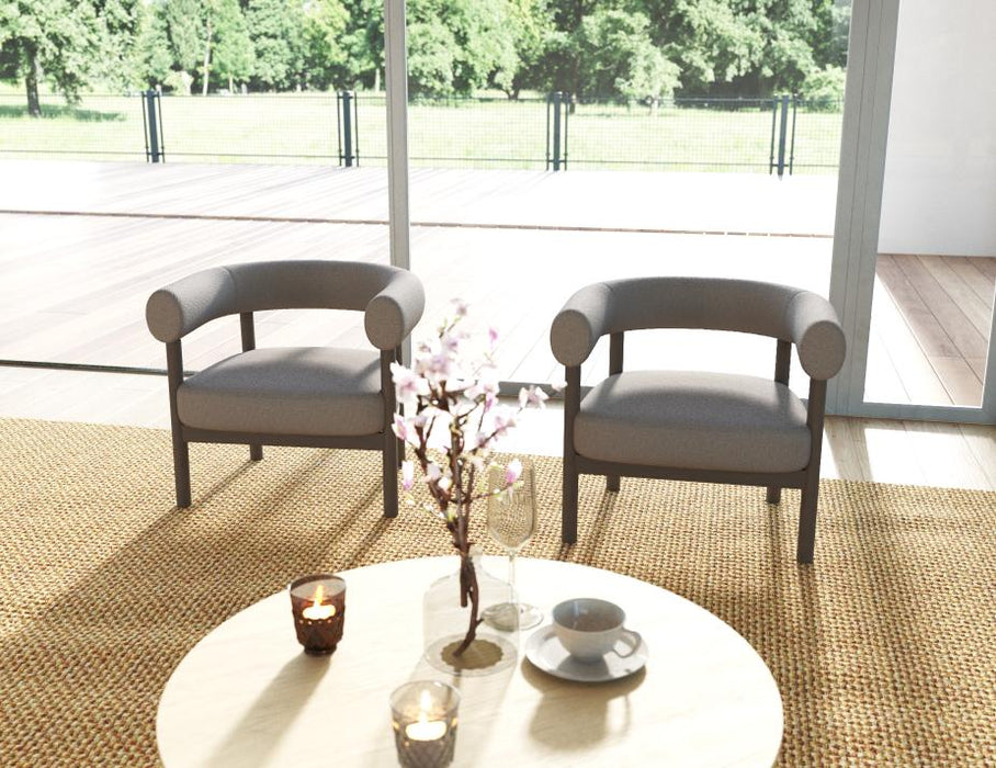 Marlowe Occasional Chair - Smoked Oak Legs - Oyster Grey Fabric