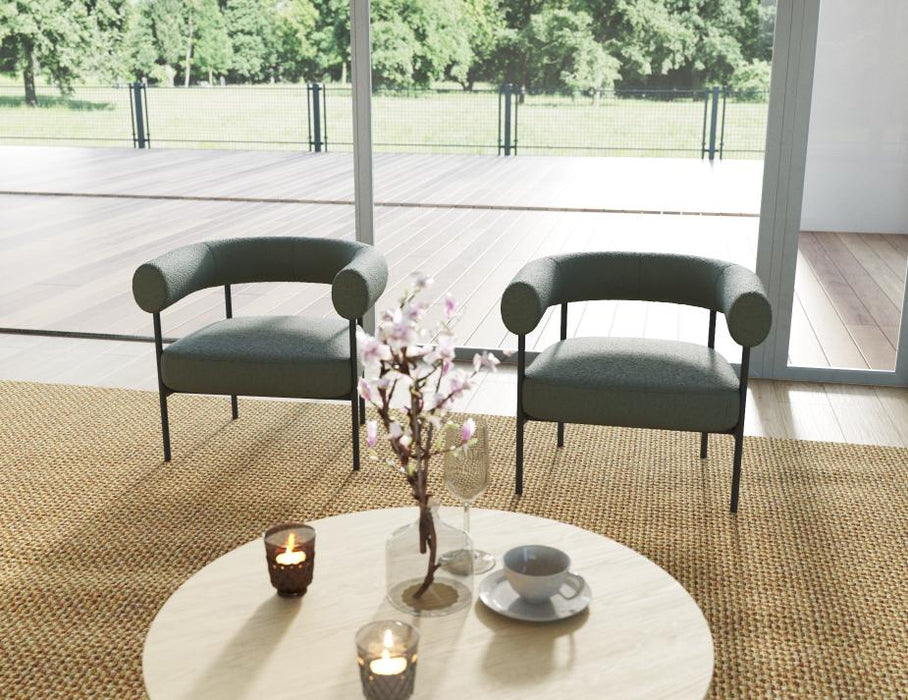 Marlowe Occasional Chair - Black Legs - Hunter Green Fabric