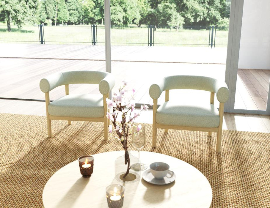 Marlowe Occasional Chair - Natural Oak Legs - Ivory Cream Fabric