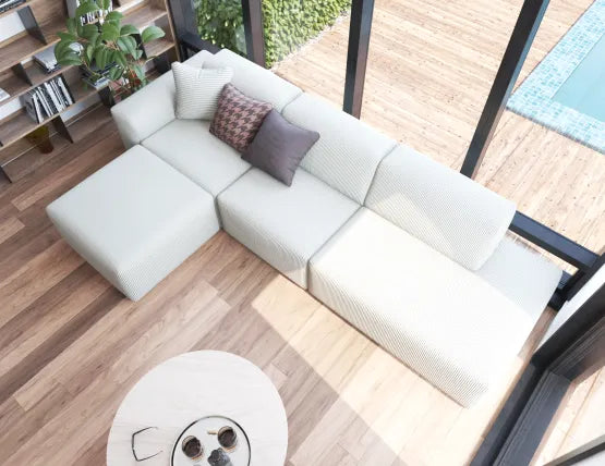 Monaco Sofa - Config A with Left Open End - Custom Upholstered - Category A Upholstery, Wood, 231cm W