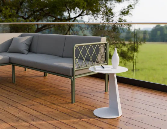 Roam Side Table - Outdoor - White, Aluminium, 40.5cm W