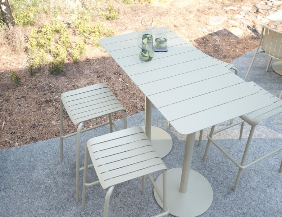 Roku Backless Bar Stool - Outdoor - Latte