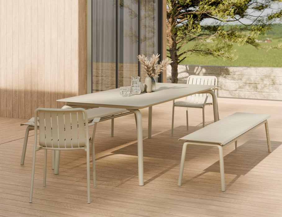 Roku Dining Table 220cm - Outdoor - Latte, Red, Metal