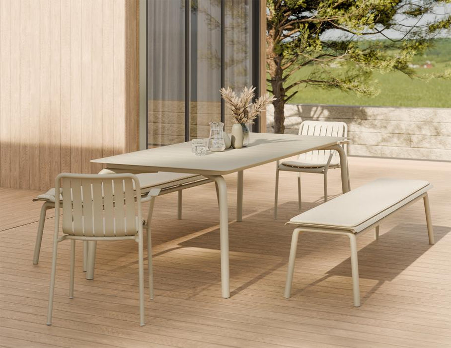 Roku Bench 190cm - Outdoor - Latte - Bench with Granite Grey Cushion