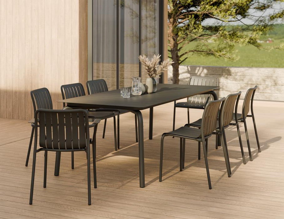 Roku Outdoor 8-Seater Dining Set - Matte Charcoal