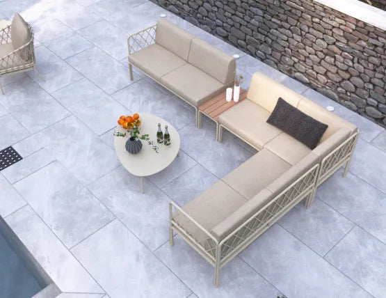 Seville 2 Seater Sofa - Latte - Outdoor, Aluminium, 147cm W