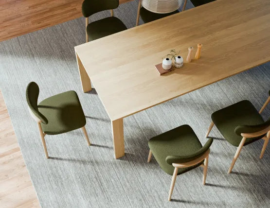 Oskar Dining Chair - Natural - Hunter Green Fabric