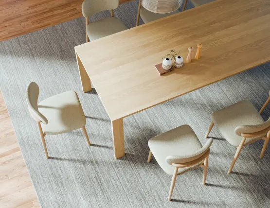 Oskar Dining Chair - Natural - Ivory Cream Fabric