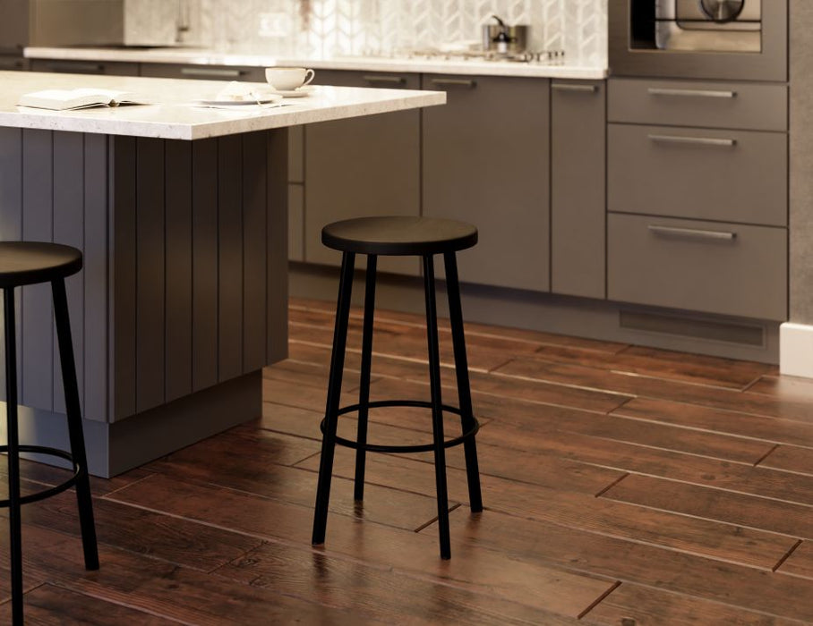 Atlas Bar Stool - Black - Black Seat - 65cm Kitchen Height