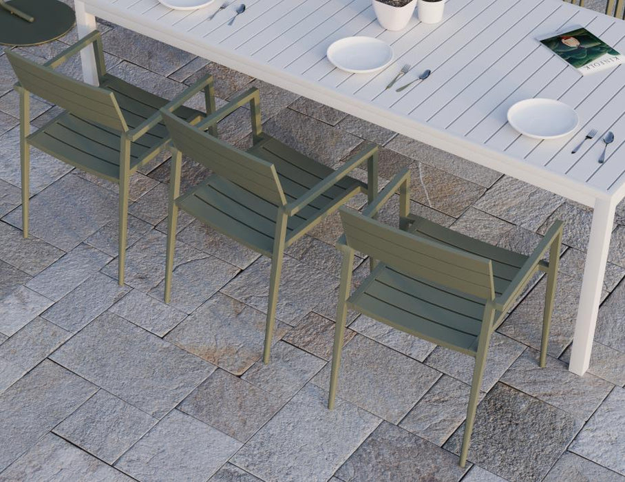 Halki Chair - Outdoor - Green - Chair with Light Grey Cushion