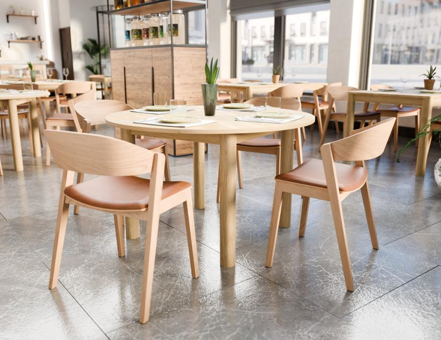 Nordica Round Dining Table - Solid Oak - 120cm