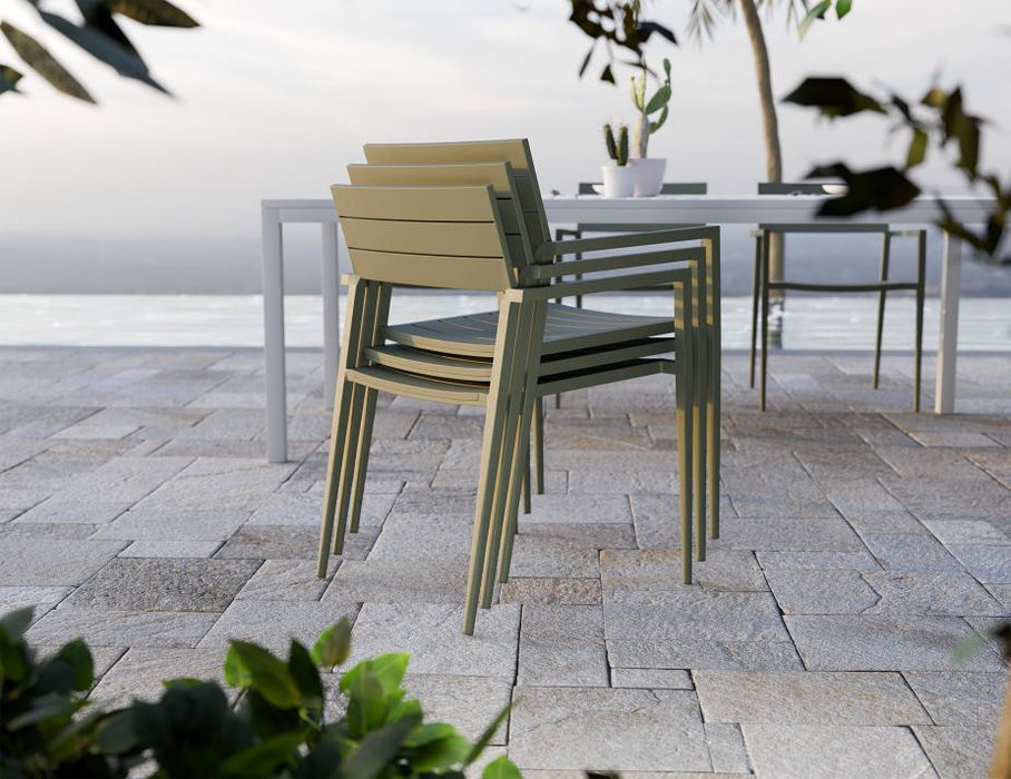 Halki Chair - Outdoor - Green - Chair with Light Grey Cushion