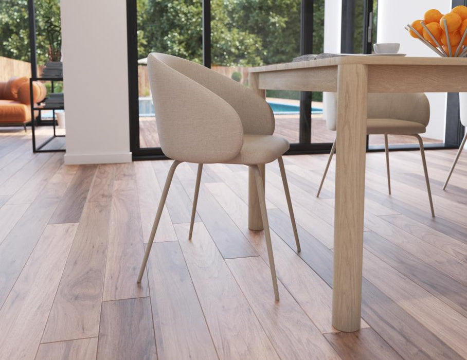 Henley Dining Chair - Light Gray Legs - Fawn Beige Fabric