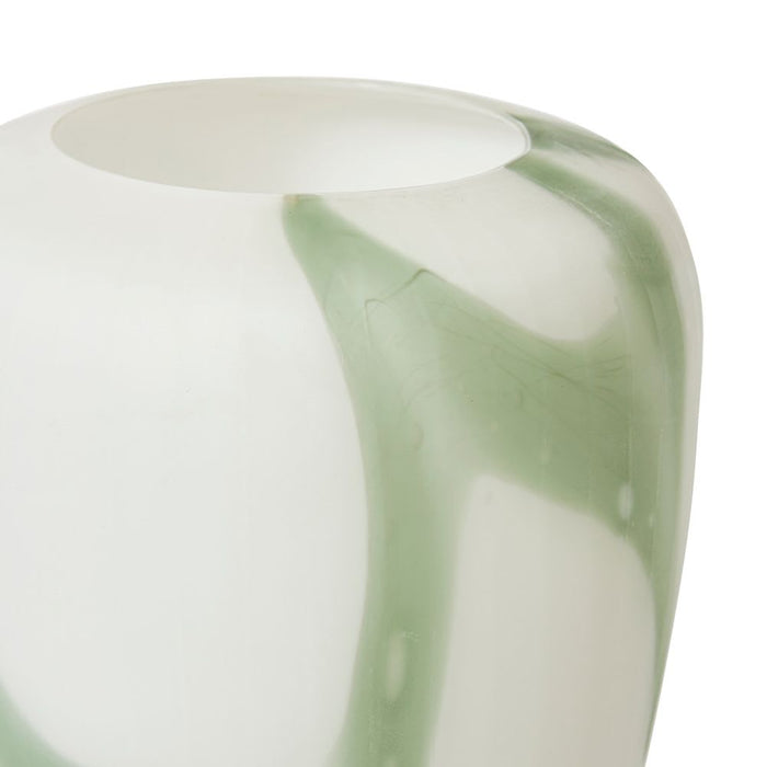 Ziona Vase - White/Green, 36cm (H)