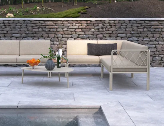 Seville 2 Seater Sofa - Latte - Outdoor, Aluminium, 147cm W