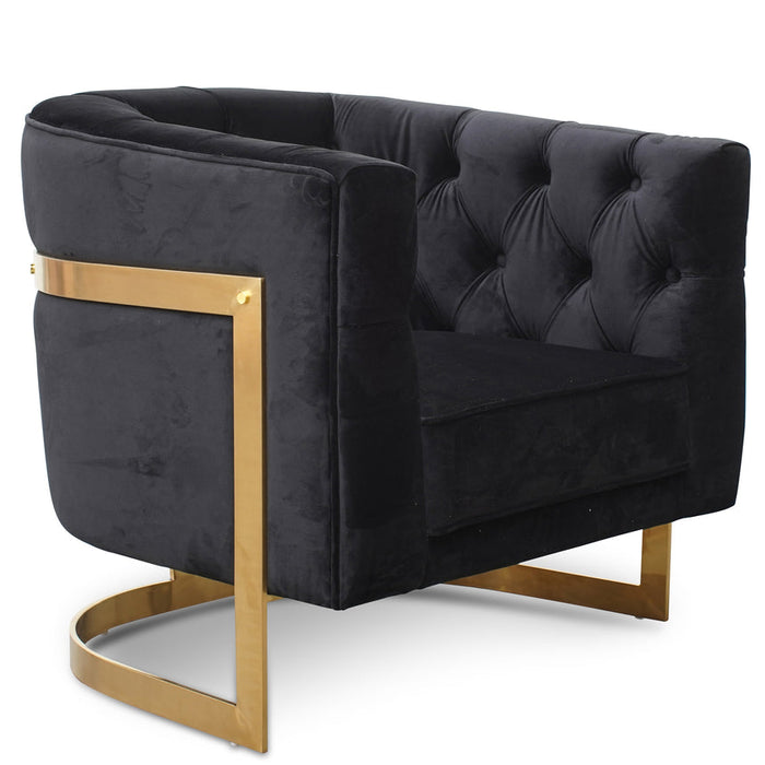 Calibre Furniture Lorena Armchair - Brushed Gold Base