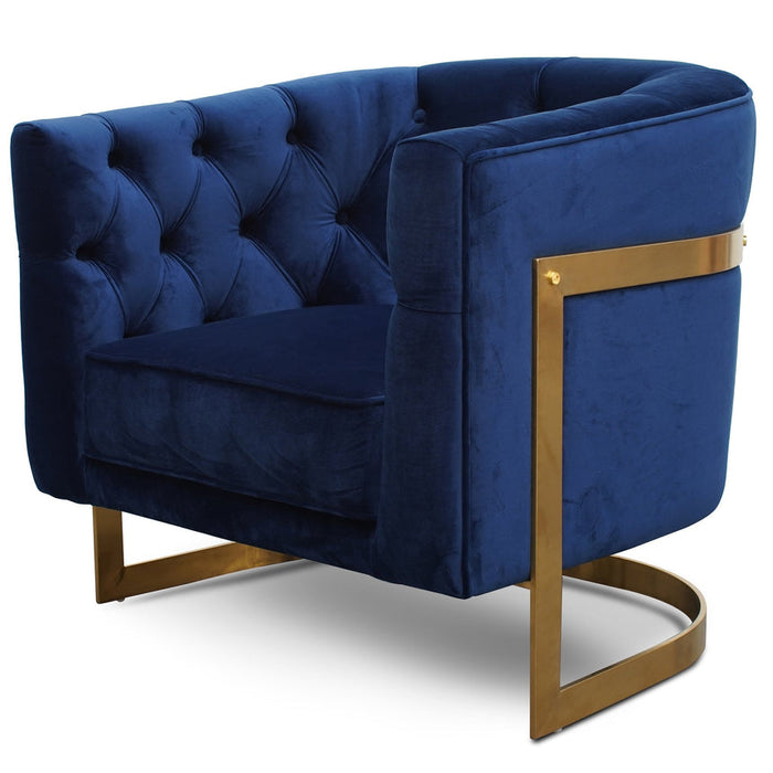 Calibre Furniture Lorena Armchair - Brushed Gold Base