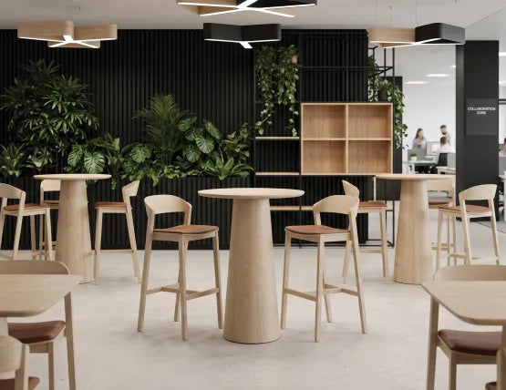 Circa High Bar Table - Round - Natural Ash - 70cm