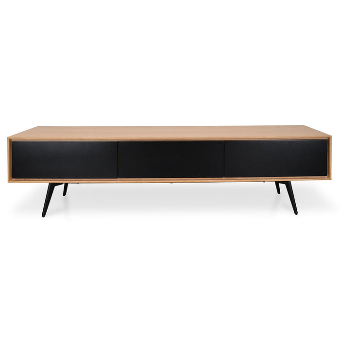 CTV839-DW TV Unit With Black Drawers - Natural