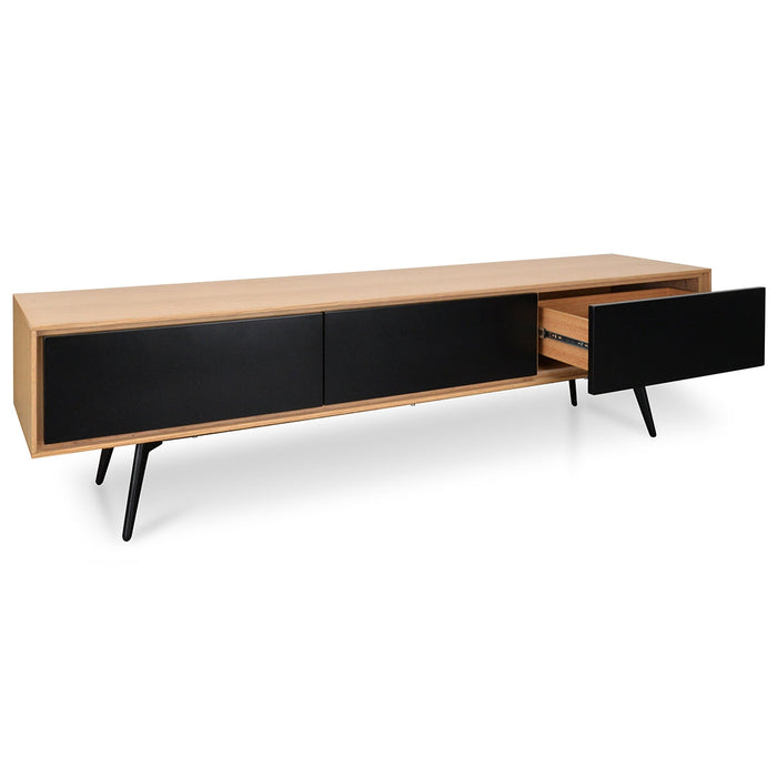 CTV839-DW TV Unit With Black Drawers - Natural