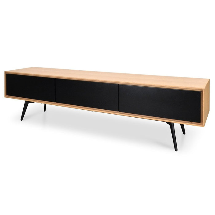 CTV839-DW TV Unit With Black Drawers - Natural