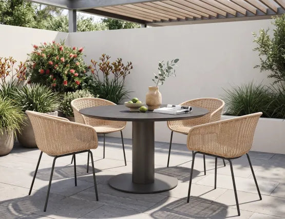 Tulum Rattan Armchair - Outdoor - Charcoal