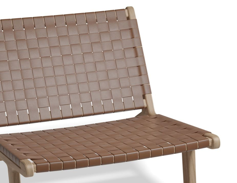 Brooklyn Lounge Chair - Woven Cognac Seat / Natural Frame