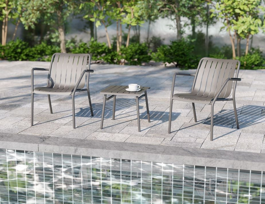 Roku Lounge Chair - Outdoor - Charcoal - Chair with Husk Cushion