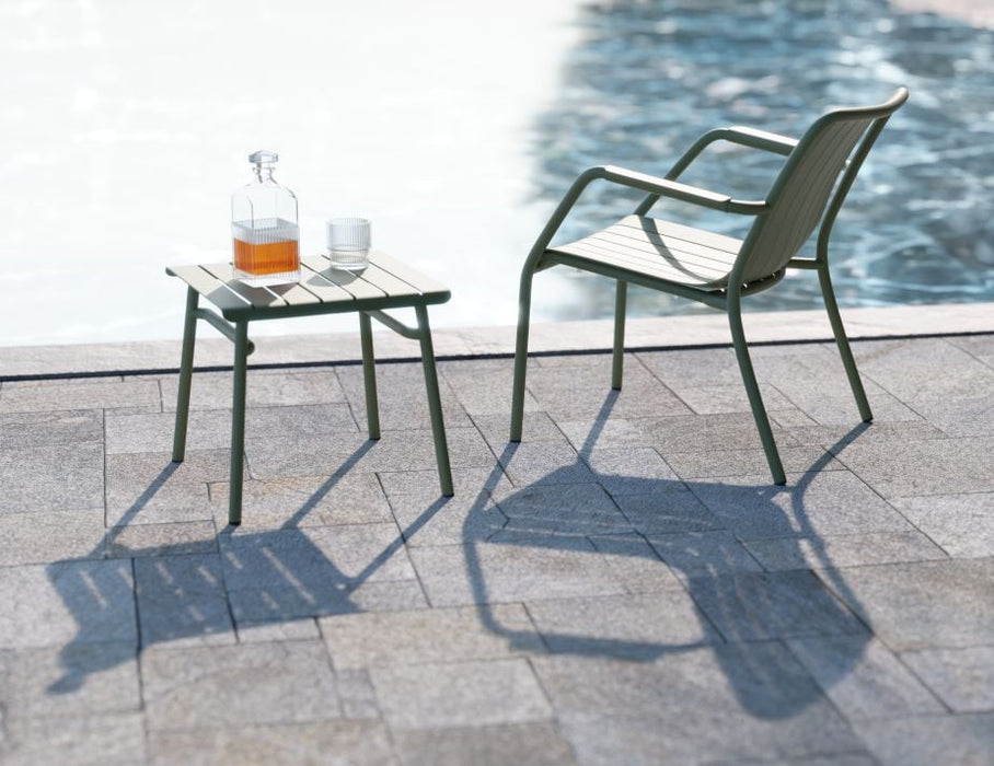 Roku Lounge Chair - Outdoor - Eucalyptus Green - Chair with Husk Cushion