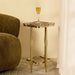 Marble Stone And Gold Pedestal Table