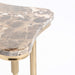 Marble Stone And Gold Pedestal Table