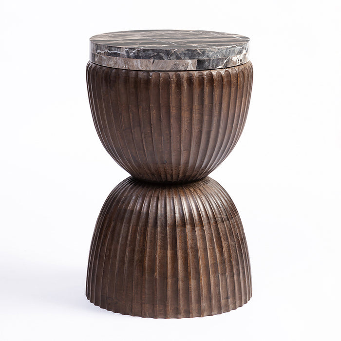 Marble Crest Hardwood Side Table