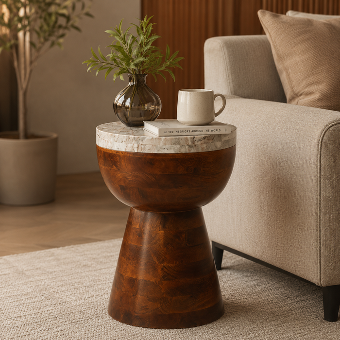 Marble Summit Hardwood Side Table