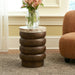 Marble Hardwood Stack Table