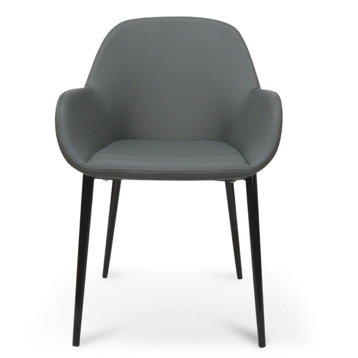 CDC962-SD Dining Chair in Charcoal Grey With Black Legs