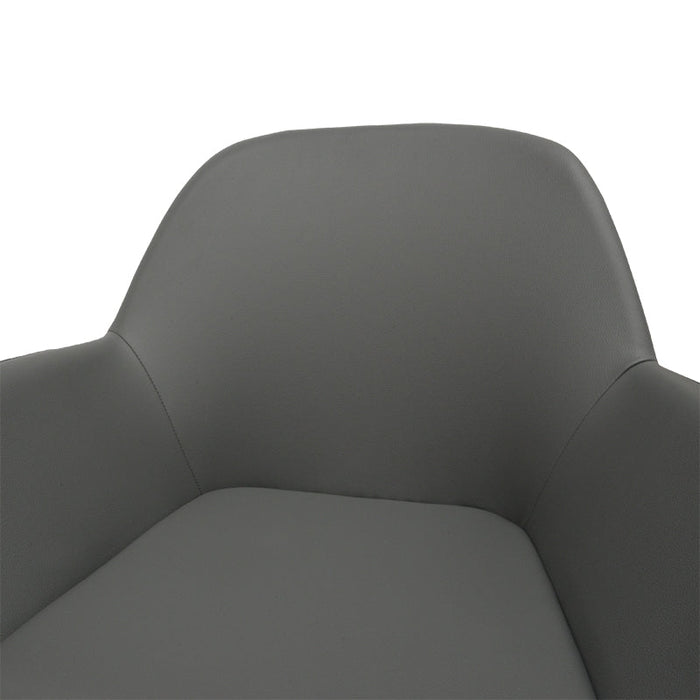 Set of 2 - Lynton Dining Chair in Charcoal Grey With Black Legs