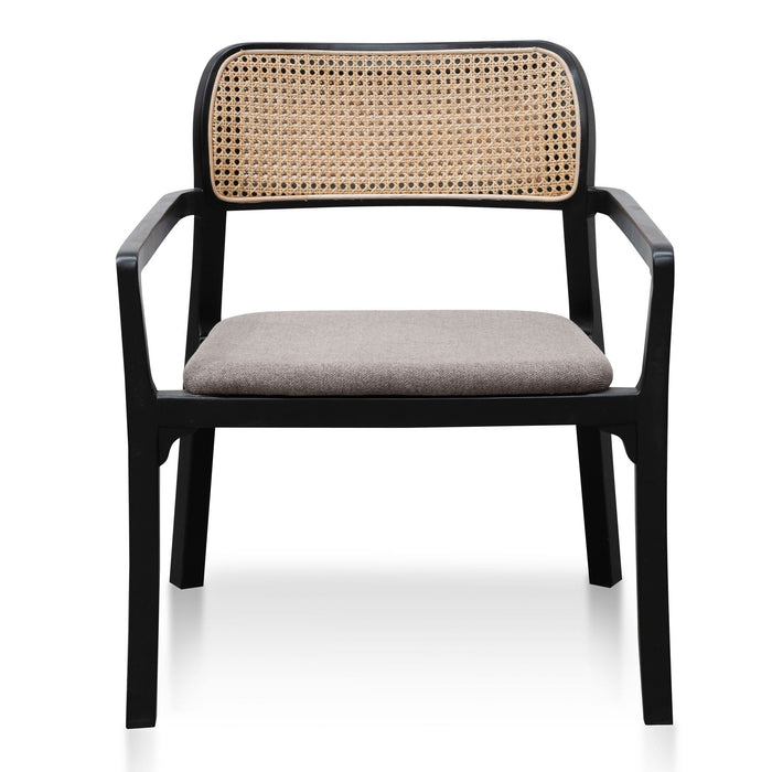 Madeline Fabric Armchair - Caramel Grey with Black Legs