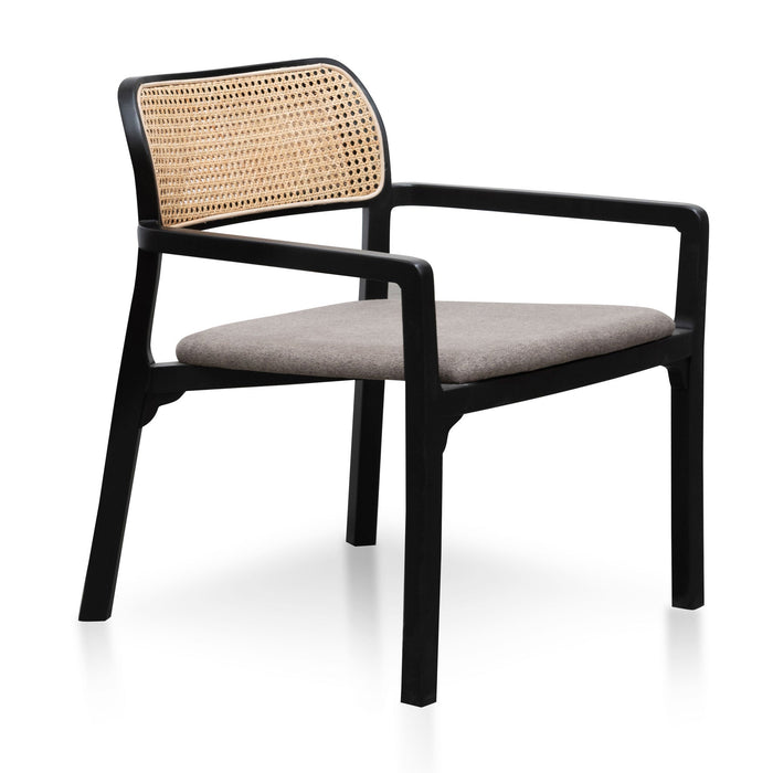 Madeline Fabric Armchair - Caramel Grey with Black Legs