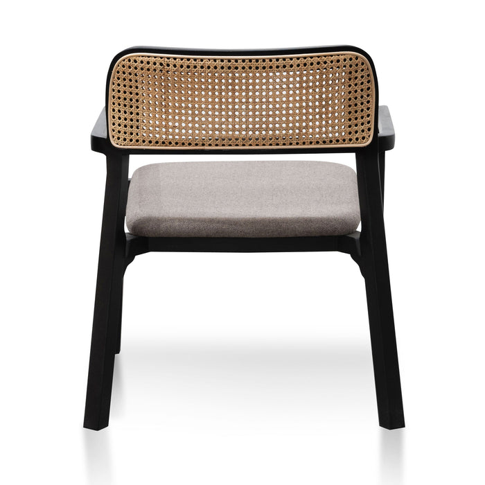 Madeline Fabric Armchair - Caramel Grey with Black Legs
