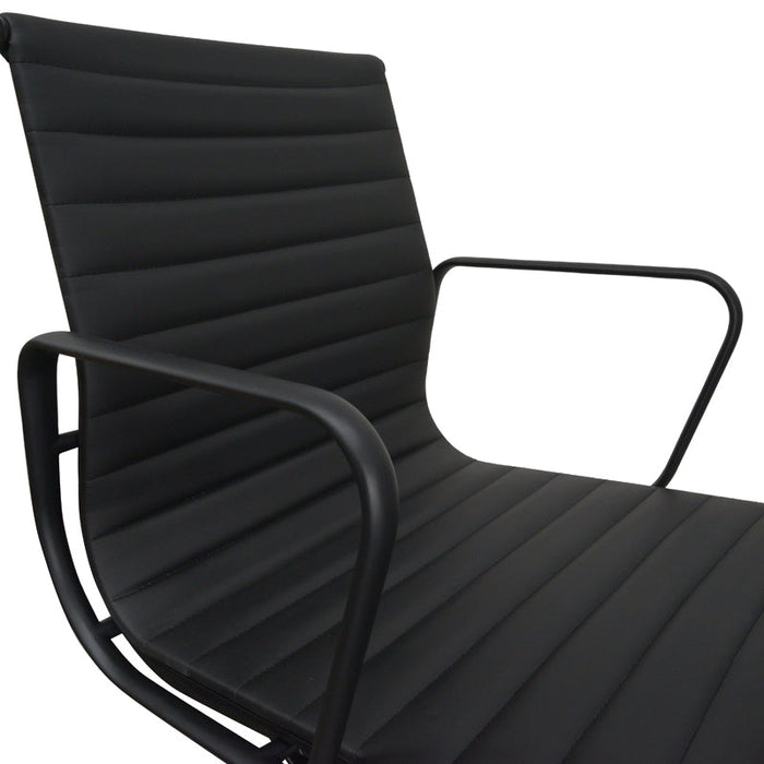 COC121 PU Leather Office Chair - Full Black