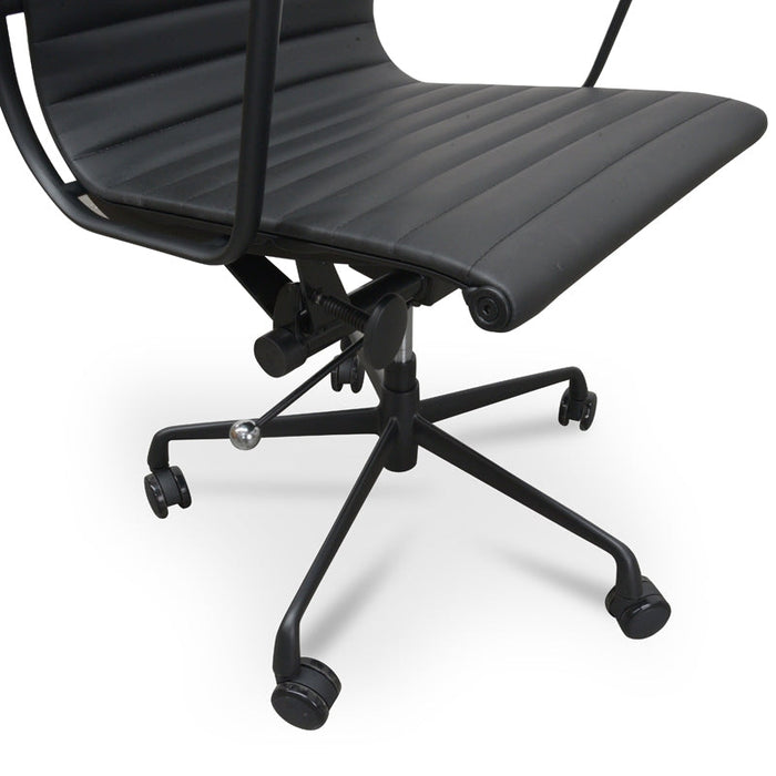 COC121 PU Leather Office Chair - Full Black