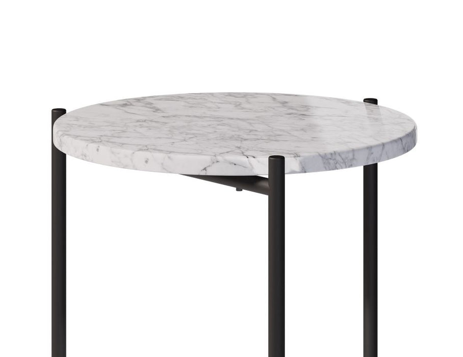 Nexus Marble Side Table - White Carrara