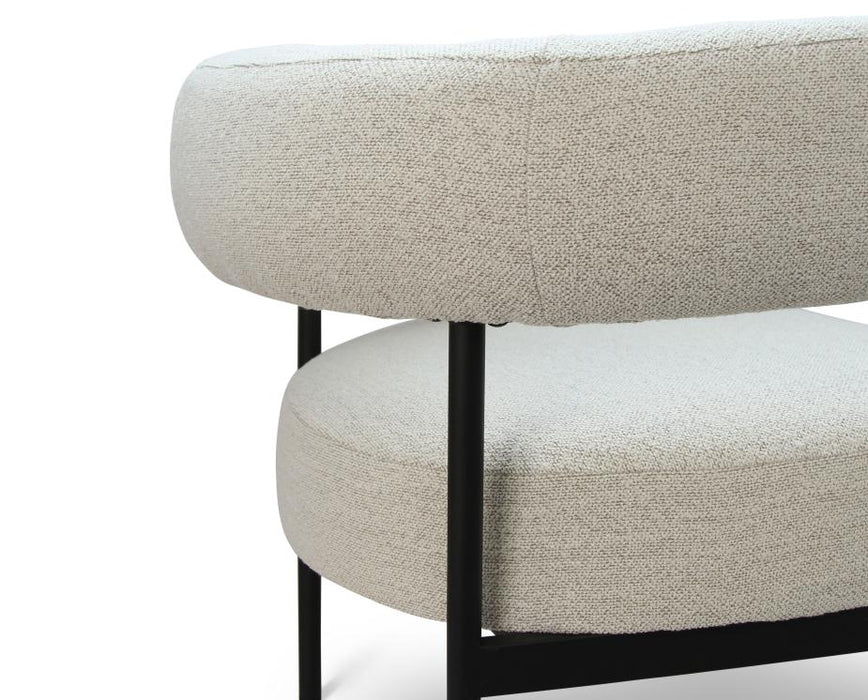 Marlowe Occasional Chair - Black Legs - Ivory Cream Fabric